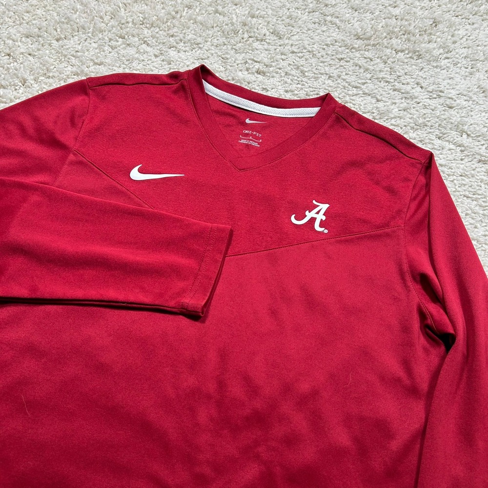 Nike Alabama Crimson Tide Shirt Large Red Long Sleeve Dri-FIT Performance NCAA